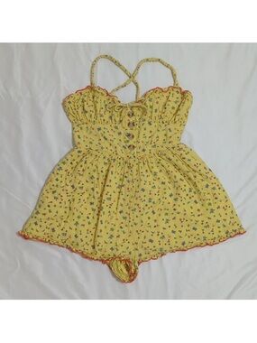 Urban outfitters Betti linen printed butterfly floral romper